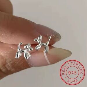 Sterling Silver Balloon Dog Earrings
